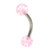 Pink Glitter Balls Curved Barbell Jewelry 16g 5/16"