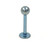 16G Lt Blue Titanium Ball Labret Monroe Ring - 3 Sizes