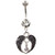 Angel Wings Gem Drop Center Belly Button Ring