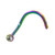 Rainbow Titanium Clear CZ Top Nose Screw 20g 5/16"