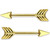 PAIR - Gold-Tone Arrow Design Nipple Barbells 14g 