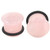 Pink Quartz Stone Single Flared Ear Plugs (6g-5/8)