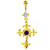 Gold Plated Victorian Style Gem Cross Belly Ring 