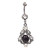 Vintage Hematite Stone Chandelier Belly Ring