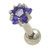 Violet Star Shaped Gem Cartilage Tragus Barbell 16g 