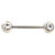 Double Clear Gem Steel Nipple Barbell 14g 5/8"