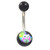 Night Owl Logo Black Acrylic Balls Belly Ring