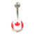 Canadian Flag Disc Non-Dangle Belly Ring