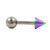 Rainbow Titanium Spike Steel Barbell 16g 1/4"