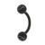 Matte Plated Double Black Gem Curved Barbell 16G