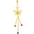 Butterfly & Rainbow Gem Drops Gold Plated Belly Ring