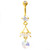 Marquise Gems Circular Prism Gold Plated Belly Ring