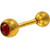 Red CZ Sparkle Gold-Tone Barbell 16g 1/4"