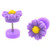 Purple & Yellow Daisy Flower Fake Plug Earrings 