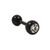 Black and Clear Titanium Gem Barbell 16g 1/4"