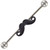 Handlebar Mustache Industrial Barbell 14g 35mm