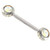 AB Rose Cut CZ Ends Nipple Piercing Bar 14g 9/16"