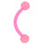 Pink Acrylic Balls Flexible PTFE Curved Barbell 16G