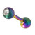 Rainbow Anodized Gem Cartilage Tragus Bar 16g 1/4"