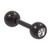 Black Anodized Gem Cartilage Tragus Bar 16g 1/4"