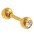 Gold Plated Gem Cartilage Tragus Bar 16g 1/4"