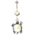 Rainbow Centered Gem Turtle Dangle Belly Ring