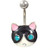 Fancy Cat Face Non-Dangle Belly Ring