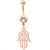 Rose Gold Ornamental Hamsa Belly Ring