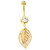 Gold Plated Double Leaf Dangle Belly Ring