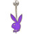 Purple Playboy Bunny Non-Dangle Belly Ring (16G)