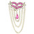 Pink Masquerade Mask Draped Chains Belly Ring