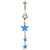 Light Blue Star Chained Trilogy Belly Ring 