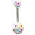 Rainbow Paint Splatter Non-Dangle Belly Ring