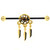 Dangling Dreamcatcher Gold Industrial Barbell 14g 35mm