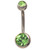 Grade 23 Titanium Green Double Gem Belly Ring (3 sz)