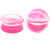 Pink Liquid Glitter Filled Clear Acrylic Plugs (0g-1")