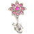 Pink CZ Encrusted Flower Top Down Belly Ring 
