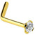 Clear CZ Gold Plated L Shaped Nose Ring