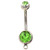 Green Double Gem Belly Ring - Add Your Own Charm