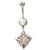 Iridescent Background Steel Diamond Belly Ring