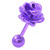 Pretty Purple Rose Cartilage Tragus Stud Earring 18g 1/4"