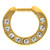 Gold 9-Gem Set Septum Clicker Jewelry 16G