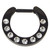 Black 9-Gem Set Septum Clicker Jewelry 16G