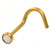 Opalite Gem Top Gold IP Nose Screw 20G