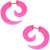 Pink Fake Spiral Tapers Earrings (2g Look)