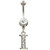 Initial Letter "I" Clear Gems Belly Button Ring