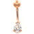 Rose Gold Plated Tear Drop CZ Belly Ring