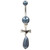 Grey Bow & Pearls Belly Button Ring