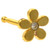 Plumeria Flower Gold-Tone Nose Ring Stud 20G