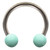 Mint Green Ceramic Ball Steel Horseshoe Ring 16G